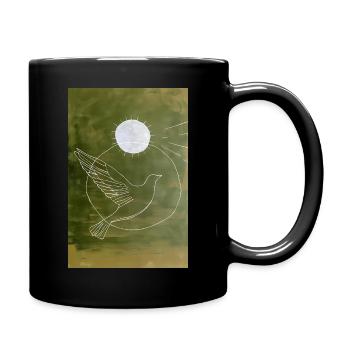 Dove Wall Art, Digital Download Minimalistische - Tasse einfarbig - Schwarz - Rechts