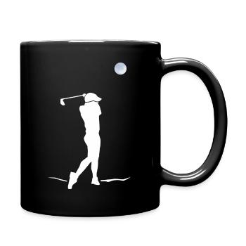 Motiv Golf dein Sport - Tasse einfarbig - Schwarz - Rechts