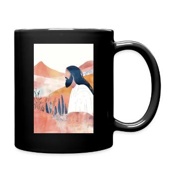 Moderne Jesus Kunstwerk - Tasse einfarbig - Schwarz - Rechts