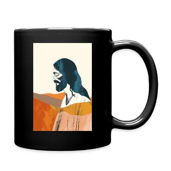 Moderne christliche Kunstwerke, Jesus Kunstdruck - Tasse einfarbig - Schwarz - Rechts
