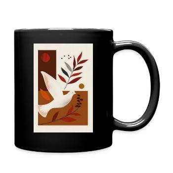 Christliche Taubenkunst, spiritueller - Tasse einfarbig - Schwarz - Rechts