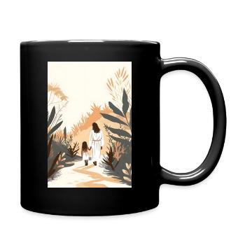 Come Follow Me, Communion Art, Jesus Christ, - Full Colour Mug - black - Right