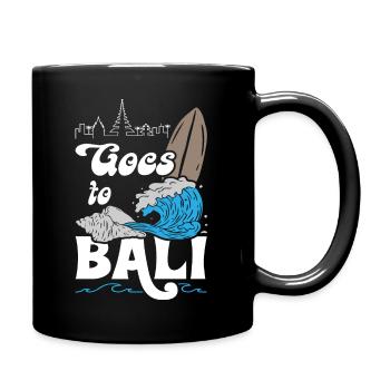 Goes to Bali Surfing - Tasse einfarbig - Schwarz - Rechts