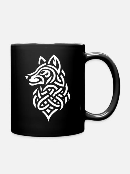 Celtic wolf - Full Colour Mug - black