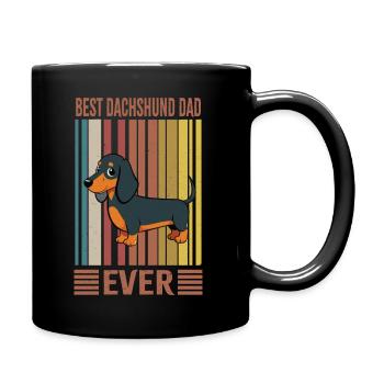 Dachshund Dad Dackel Geschenk - Tasse einfarbig - Schwarz - Rechts