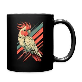 Papagei retro vintage pink - Tasse einfarbig - Schwarz - Rechts
