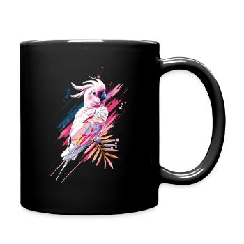 Papagei retro vintage pink tropisch - Tasse einfarbig - Schwarz - Rechts