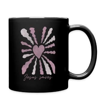 Jesus saves - Tasse einfarbig - Schwarz - Rechts
