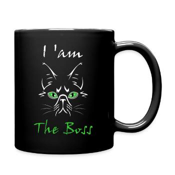 Katze Cat - Tasse einfarbig - Schwarz - Rechts
