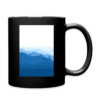 Blue mountains background - Full Colour Mug - black - Right