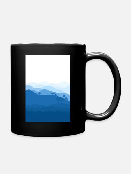 Blue mountains background - Full Colour Mug - black