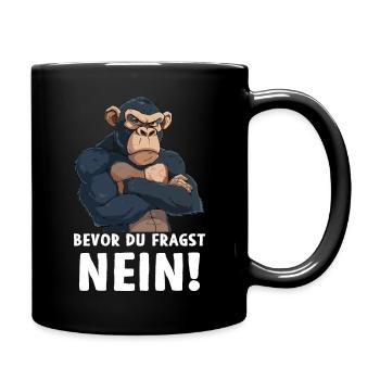 Chimpanzee Monkey Primate Before You Ask No - Full Colour Mug - black - Right