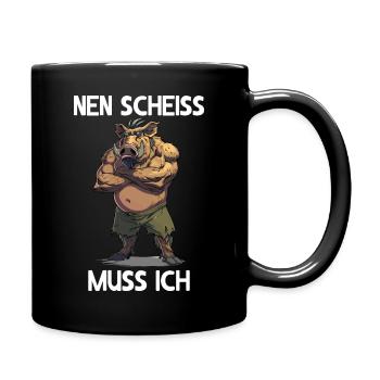 Wild boar fuck I have to wilderness forest - Full Colour Mug - black - Right