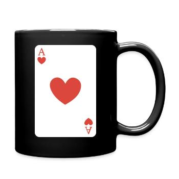 Herz-Ass - Tasse einfarbig - Schwarz - Rechts