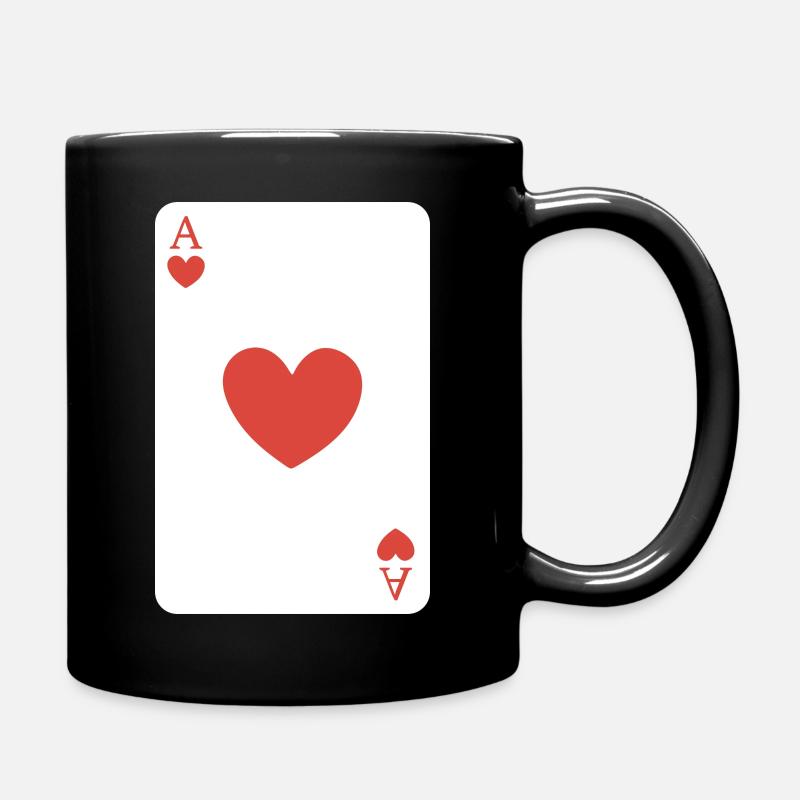 Herz-Ass - Tasse einfarbig - Schwarz