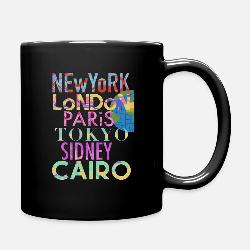 Villes du monde - Mug uni - noir