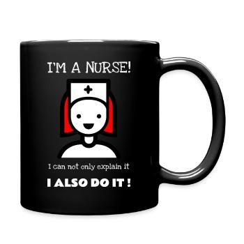 design de t-shirt d’infirmière - Je le fais - Mug uni - noir - Droite
