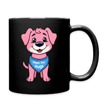 Entzückender rosa Welpe stehend - Tasse einfarbig - Schwarz - Rechts