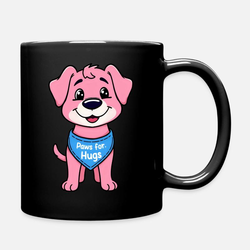 Adorable chiot rose debout - Mug uni - noir