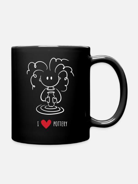 I love pottery - Für Keramik- und Töpferfans - Tasse einfarbig - Schwarz