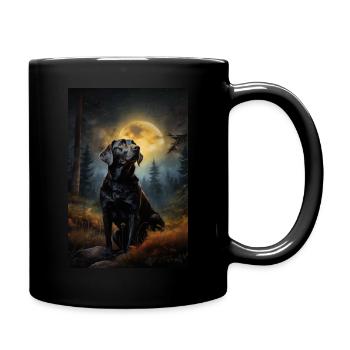 Labrador retriever on a moonlit night - Full Colour Mug - black - Right