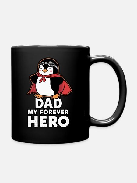 Dad My Forever Hero - Full Colour Mug - black