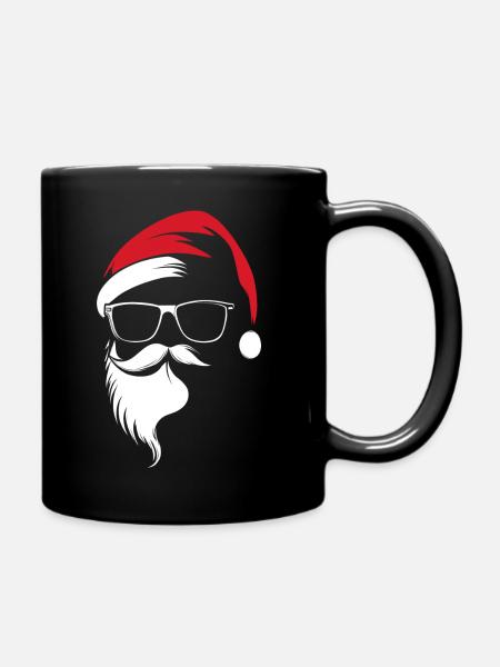 Cooler Weihnachtsmann Santa Weihnachtsshirt - Tasse einfarbig - Schwarz