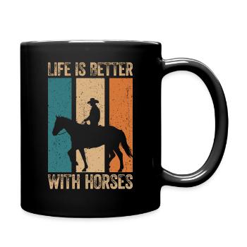 Horses make life more beautiful - Full Colour Mug - black - Right
