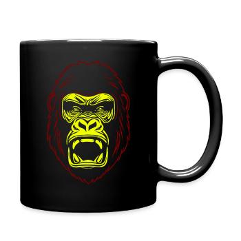Menschen Affe - Gorilla - Tasse einfarbig - Schwarz - Rechts
