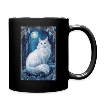 Cloudtail Wolkenschweif schöne weiße Katze winter - Tasse einfarbig - Schwarz - Rechts