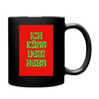 Ich küsse dein Herz! - Tasse einfarbig - Schwarz - Rechts