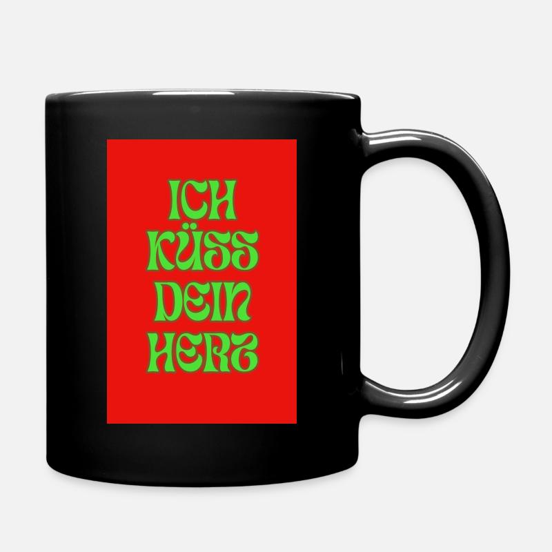 Ich küsse dein Herz! - Tasse einfarbig - Schwarz