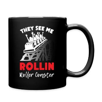 Ils me voient Rollin Montagnes russes - Mug uni - noir - Droite