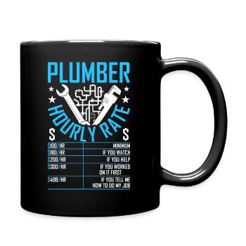 Plombier drôle taux horaire bricoleur plombier - Mug uni - noir - Droite
