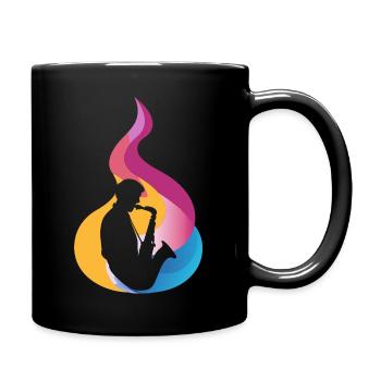 Instrument à vent Jazz - Mug uni - noir - Droite
