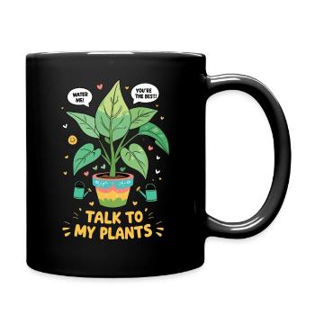 Parlez à mes plantes - Mug uni - noir - Droite