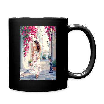 Mediterranean elegance – summer flair - Full Colour Mug - black - Right