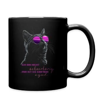 Katze egal - Tasse einfarbig - Schwarz - Rechts