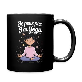 Je peux pas j'ai yoga - Mug uni - noir - Droite