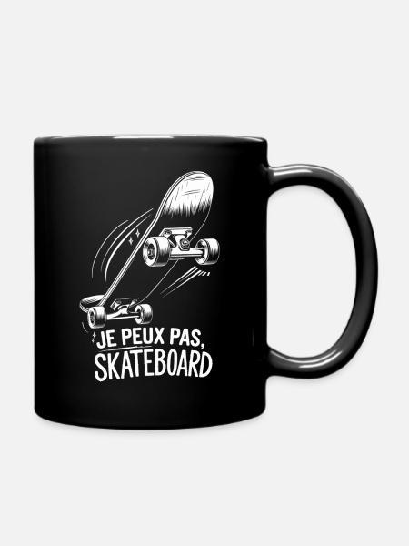 Je peux pas, skateboard - Mug uni - noir