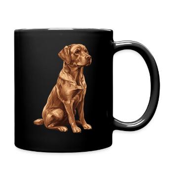 Brauner Labrador - Tasse einfarbig - Schwarz - Rechts