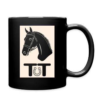 Equestrian Tournament Trotrel with Horseshoe - Full Colour Mug - black - Right