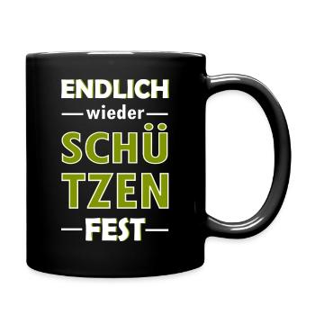 Endlich wieder Schützenfest - Tasse einfarbig - Schwarz - Rechts