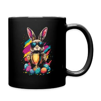 Osterhase Ostereier Eiersuche Gewinner Pokal - Tasse einfarbig - Schwarz - Rechts