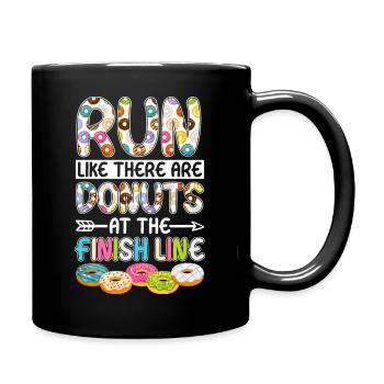 Lustiges Laufshirt Donut Motivation Joggen Sport - Tasse einfarbig - Schwarz - Rechts