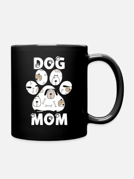 Schönes Dog Mom Design - Tasse einfarbig - Schwarz