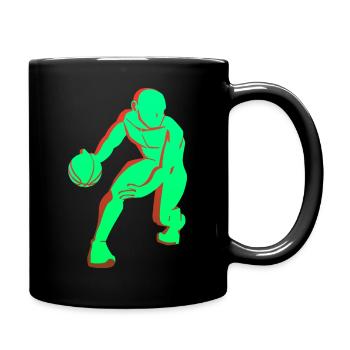 Basketballer Design - Tasse einfarbig - Schwarz - Rechts