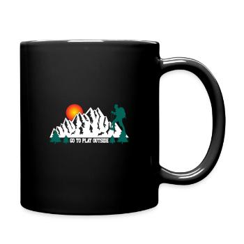 Wandern – Der Weg zur Freiheit - Tasse einfarbig - Schwarz - Rechts