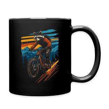 Balade en raton laveur VTT vintage - Mug uni - noir - Droite