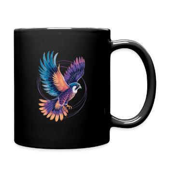 Majestic Falcon Watercolor Bird of Prey Design - Full Colour Mug - black - Right